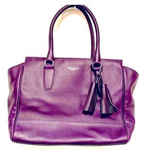 COACH Candace Leather Carry All in Eggplant